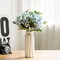 White Ceramic Flower Vase – Modern Minimalist Farmhouse Décor, 9.5" H x 3.9" W, Cute Decorative Centerpiece for Tulips, Pampas Grass & Table or Bathroom Shelf Styling